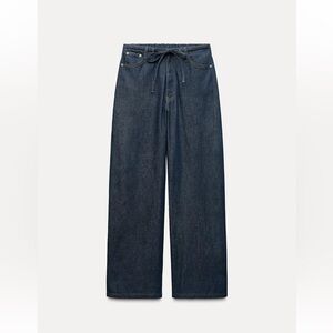Zara Flowy Faux Denim Pants